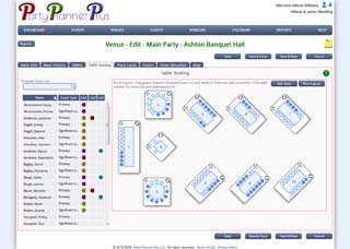 Plan a detailed floor layout of your venue and seat your guests at tables.