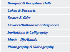 Budget categories.