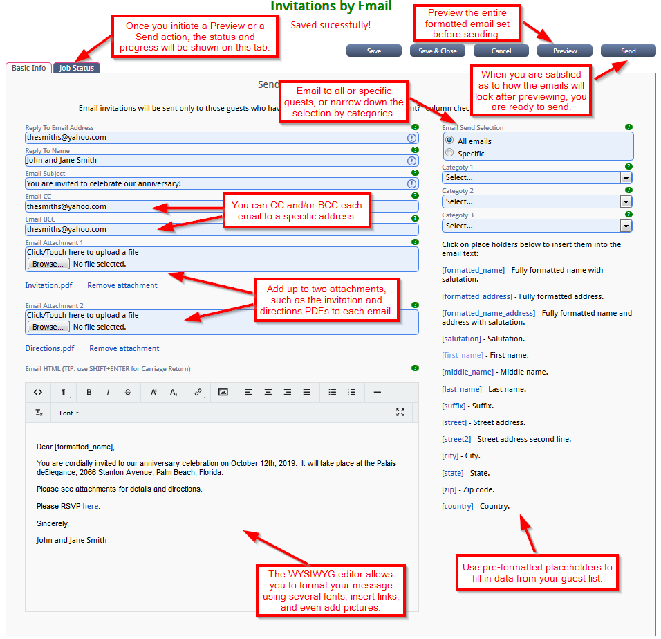Invitation by email - overview