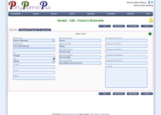 Record detailed information about each vendor.